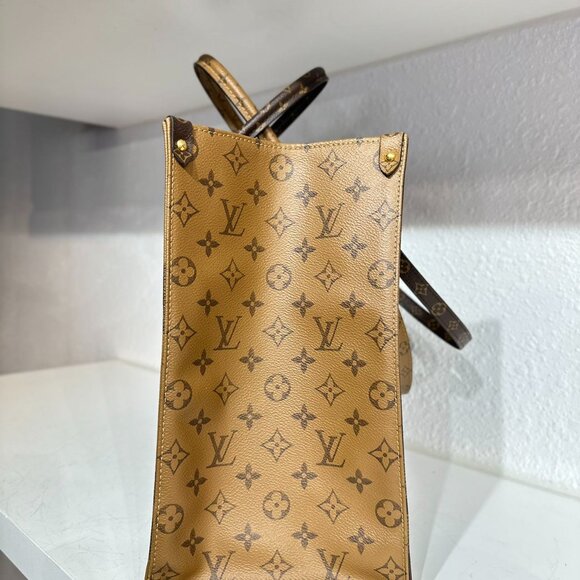 Louis Vuitton Monogram Canvas Leather On The Go GM Shoulder Bag - Picture 4 of 9